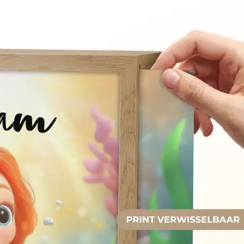 Zeemeermin - Vissen - Koraal Light Box met batterij (Wandlamp kind) middel -USP_websiteprintNL