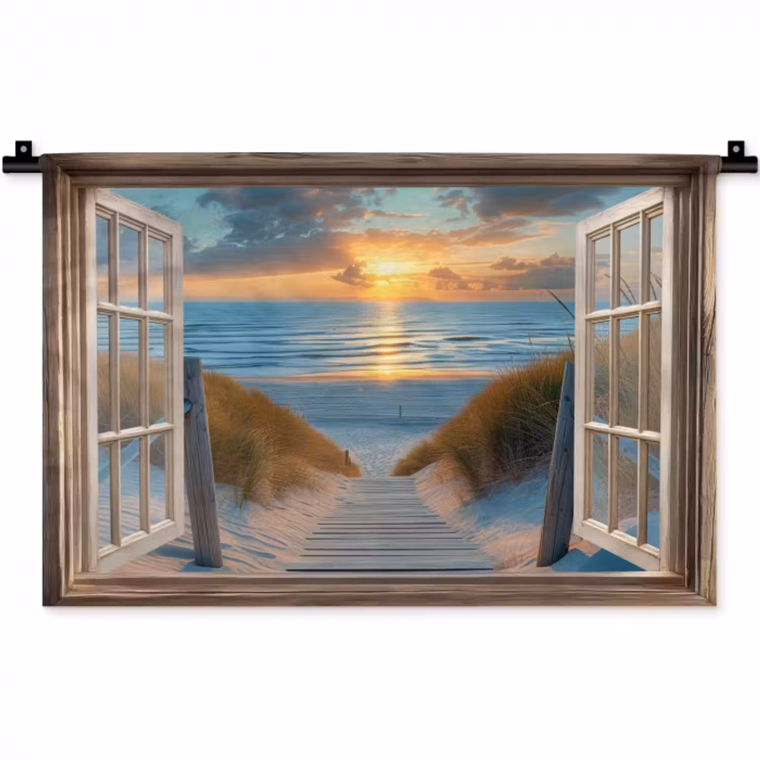 Wandteppich - Durchblick - Strand - Weg - Sonnenuntergang