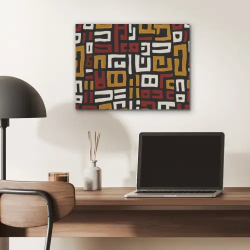 Abstract - Patroon - Rood PET vilt klein -sfeer5