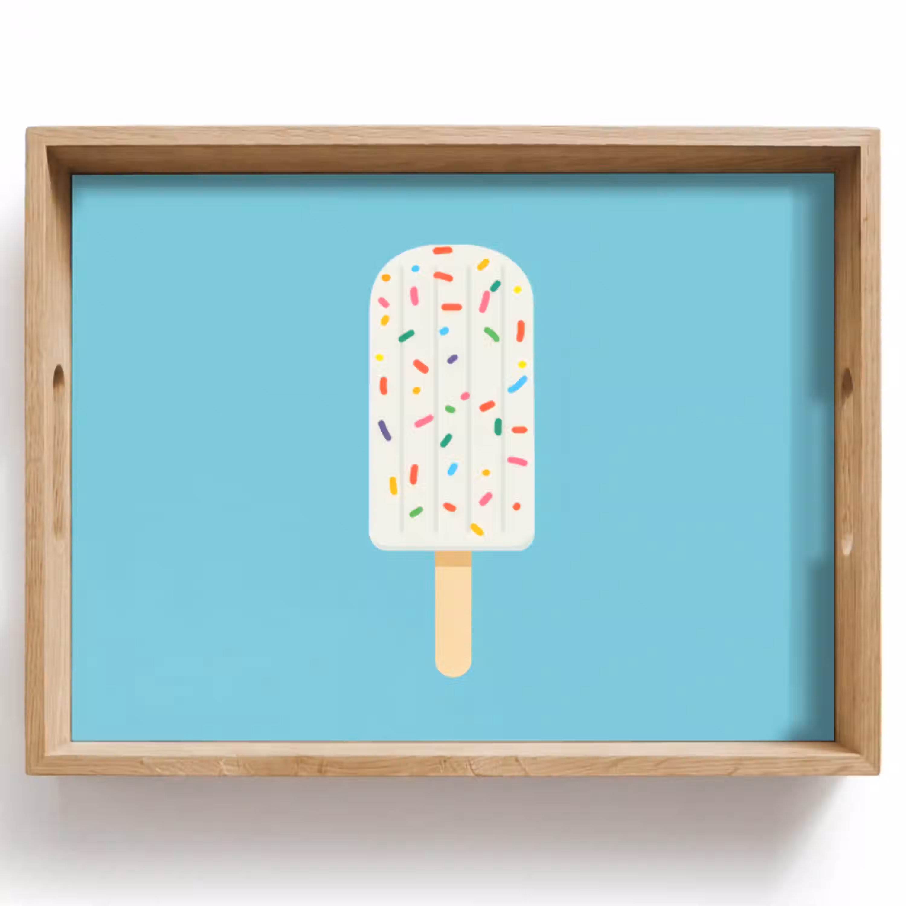Ijsje - Stokje - Sprinkles - Lichtblauw Dienblad Rechthoek middel -z3d_shopping
