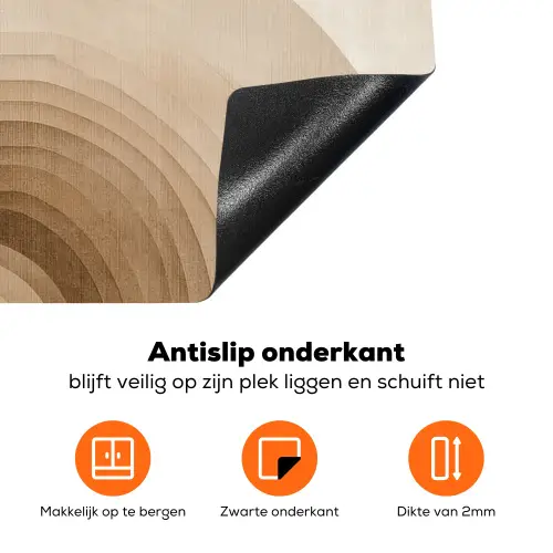 Retro - Geometrische lagen - Aardetinten Inductie beschermer vinyl 3mm klein -zzzzzzz-td-onderkant