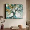 Boom - Modern - Verflook - Turquoise - Goud Textielframe zwart klein -sfeer3
