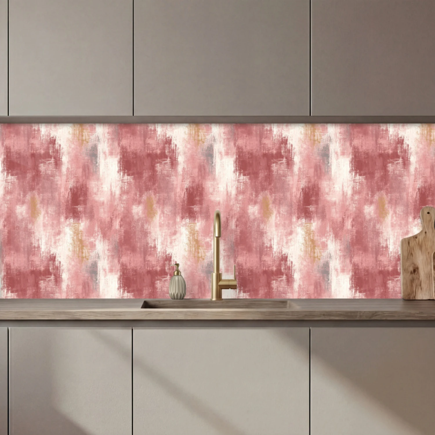Penseelstrepen - Verweerd - Roze keuken achterwand 2 middel 871 zz_3dshopping