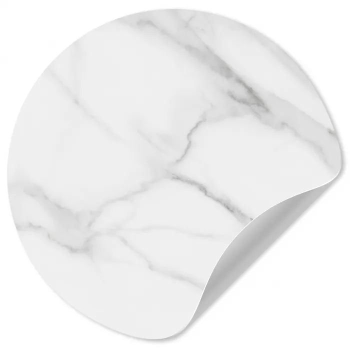 Marmer - Structuur - Wit - Grijs - Steen - Marmerlook Wandcirkel behangsticker klein -3d