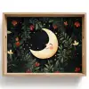 Maan - Bloemen - Nachthemel Dienblad Rechthoek middel -z3d_shopping