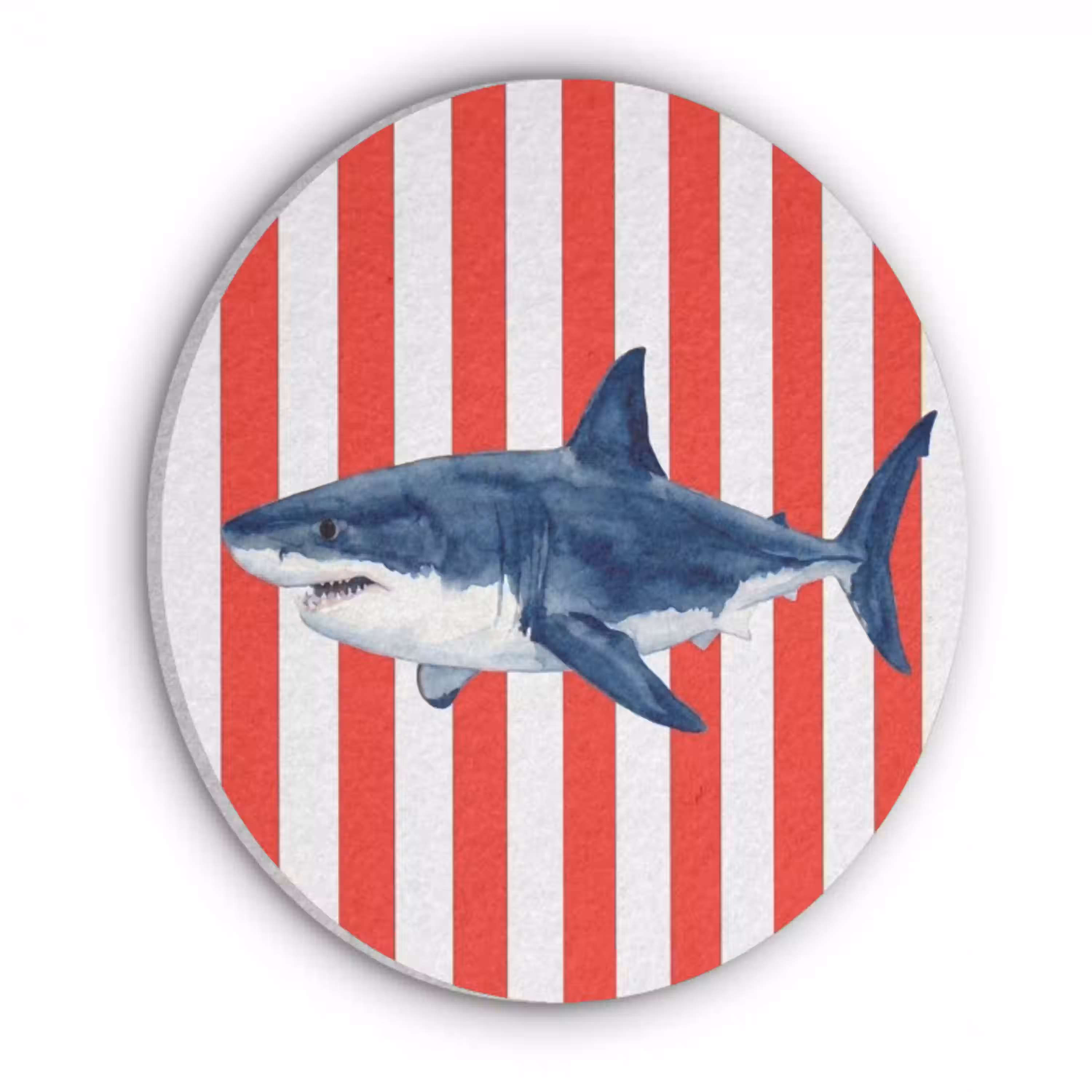 Vis - Haai - Zee - Illustratie - Blauw Akoestische PET Vilt - Rond klein -3d