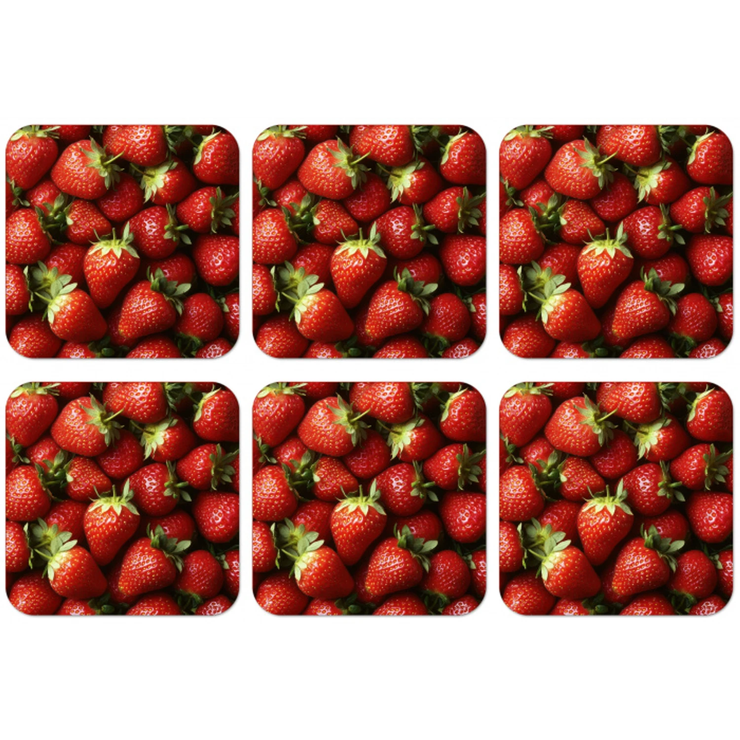 Aardbei - Fruit - Rood onderzetter kurk middel -zkaufland3dotto