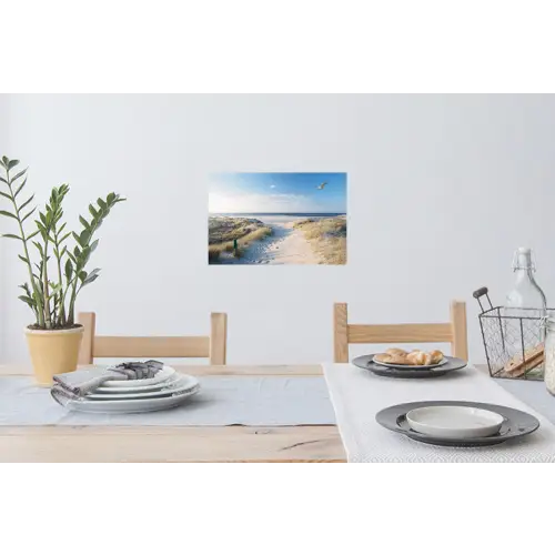 Duin - Meeuw - Strand - Zee - Zon Muursticker klein -eettafel