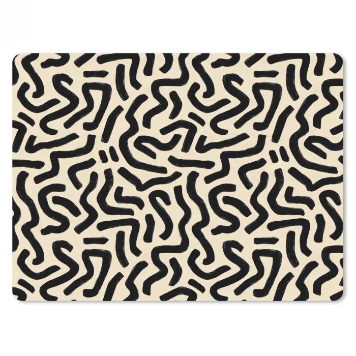 Abstract - Lijnen - Zwart muismat rubber klein 262 -3d
