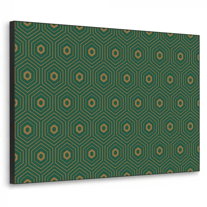 Donkergroen - Modern - Patroon - Goud Textielframe zwart klein 947 -3d