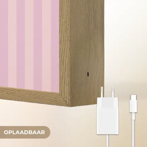 Paars - Strepen - You're doing great - Schaduw Light Box met batterij (Wandlamp) middel -USP_websiteoplaadbaarNL