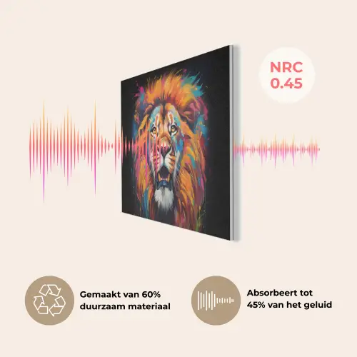 Leeuw - Graffiti - Dieren - Zwart PET vilt klein -USP_NL