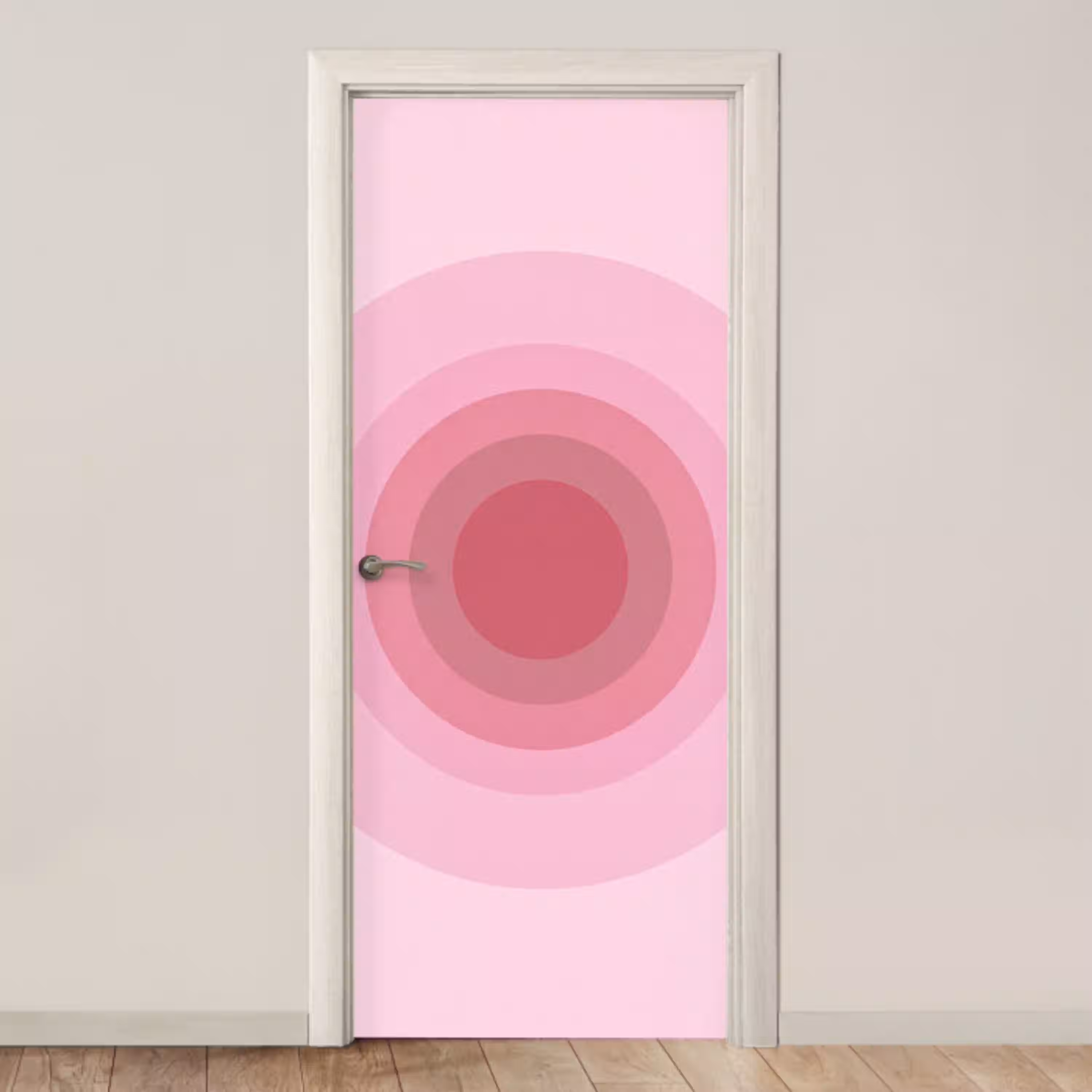 Patroon - Cirkels - Abstract - Roze - Modern deurposter klein -3d_beige