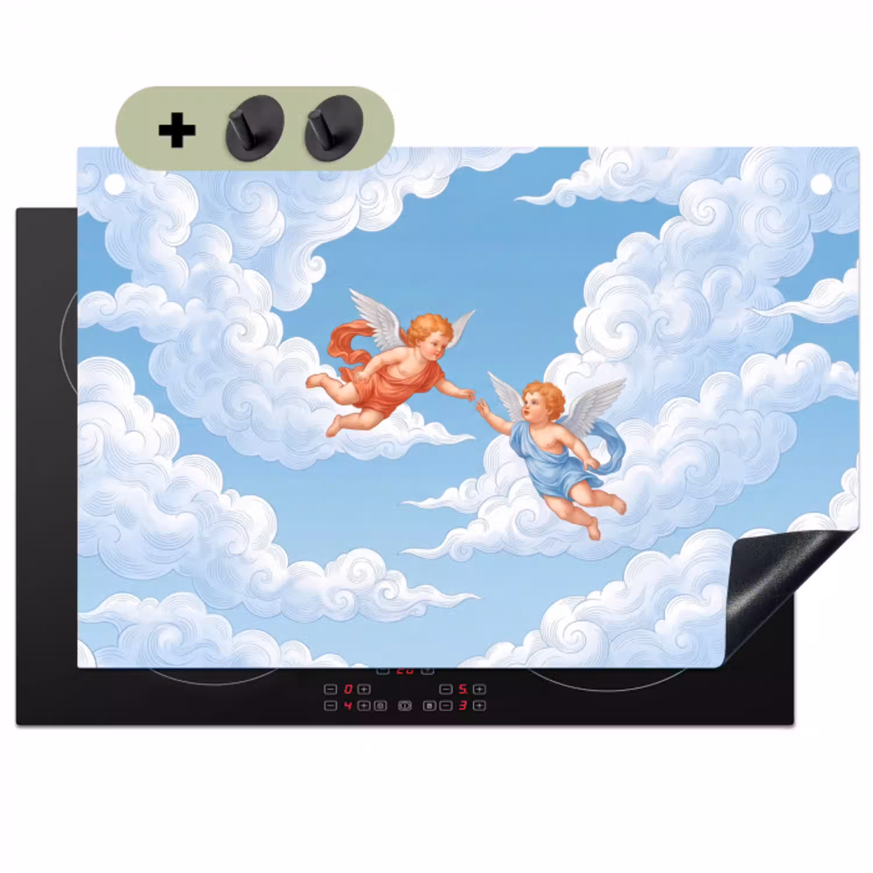 Engel - Vliegend - Klassiek - Blauw Inductie beschemer met haakjes klein -3d