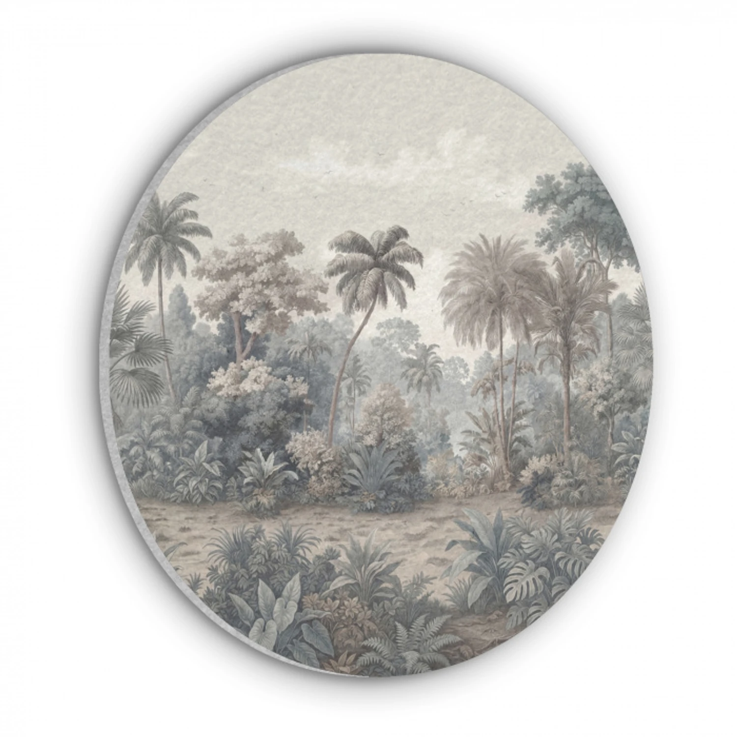 Tropisch - Landschap - Illustratie Akoestische PET Vilt - Rond klein -3d