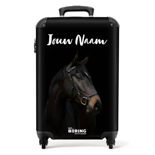 Elegant zwart paard NBS - Handbagage koffer - Kinderen Unisex middel -productfoto_recht