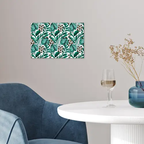 Dierenprint - Panter - Bladeren - Tropisch - Jungle poster papier klein -sfeer3