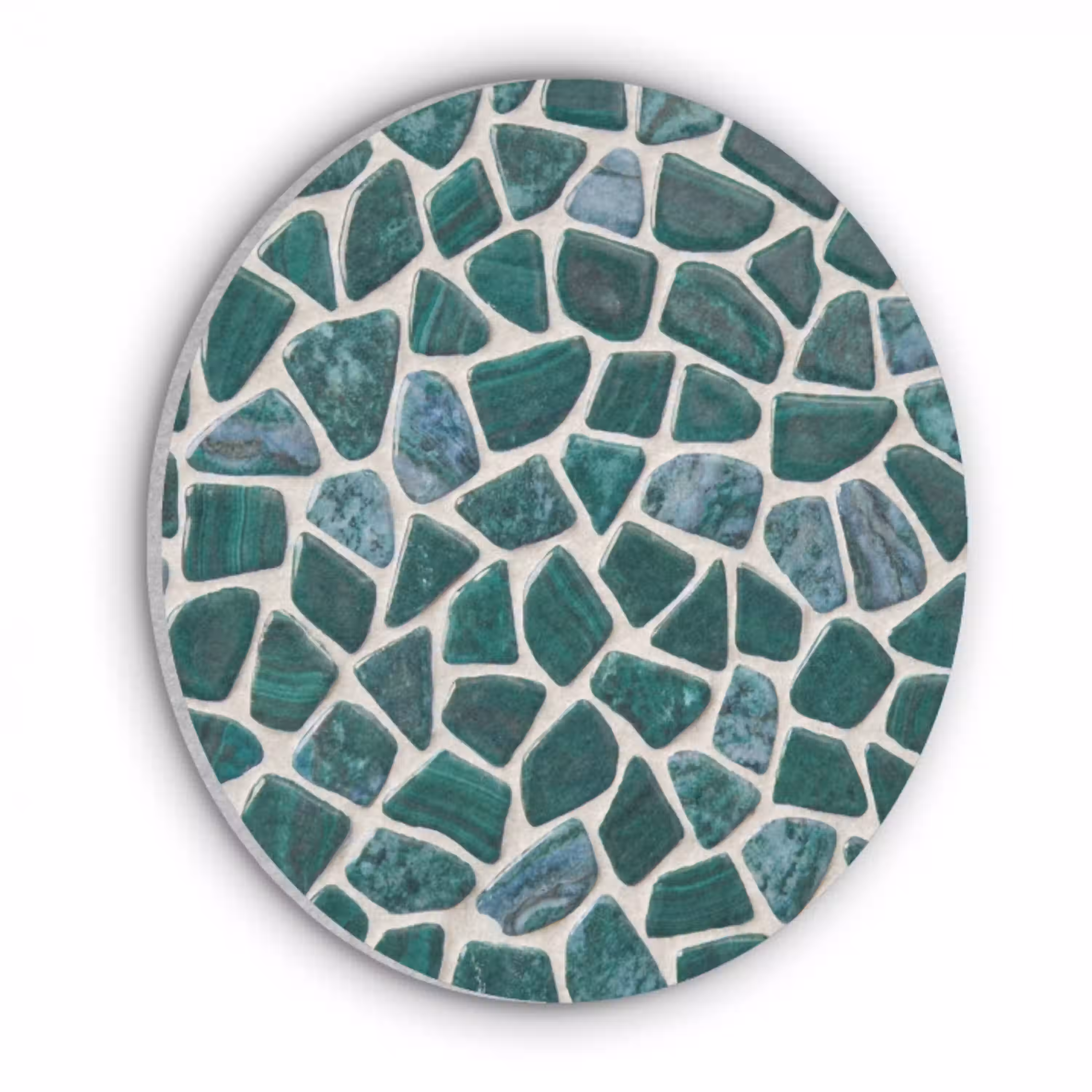 Textuur - Steen - Groen - Abstract - Patroon Akoestische PET Vilt - Rond klein -3d