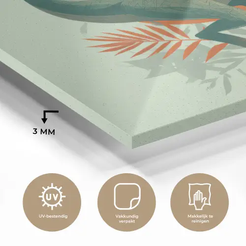 Dino - Bladeren - Grafisch - Groen plexiglas 5mm klein -sfeer2