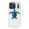 Schildpad - Blauw - Schild Telefoonhoesje iPhone 17 Pro klein -3d