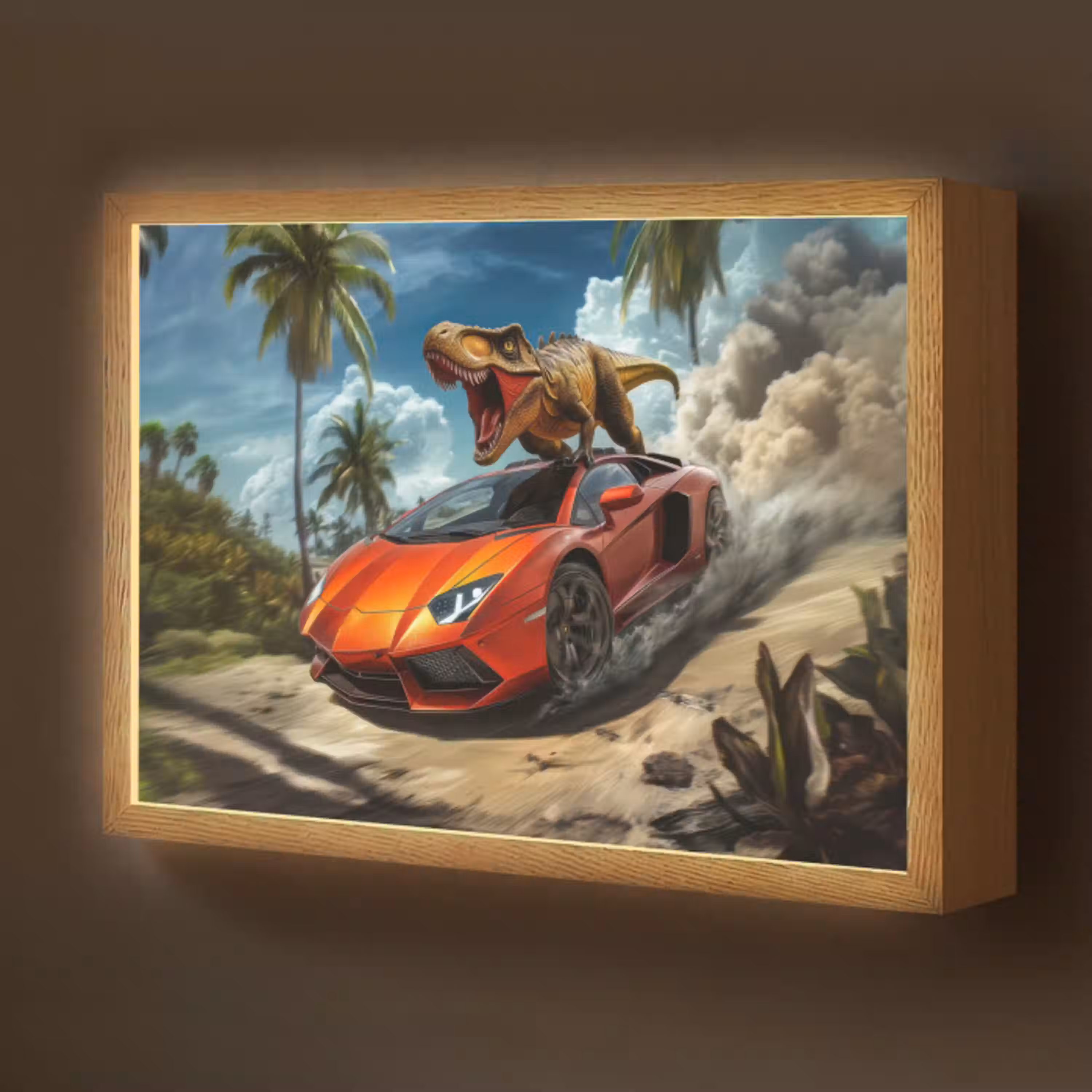 Sportauto - Rood - Dino Light Box met batterij (Wandlamp kind) middel -z3d_website