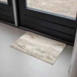 Rivierlandschap - Bergen - Natuur - Vintage - Beige Deurmat klein -sfeer2