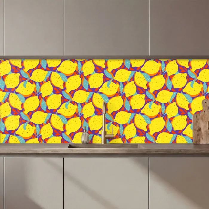 Citroenen - Geel - Stippen - Oranje keuken achterwand 2 middel 871 zz_3dshopping
