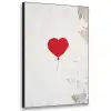 Ballon - Rood - Hart Textielframe zwart klein -3d