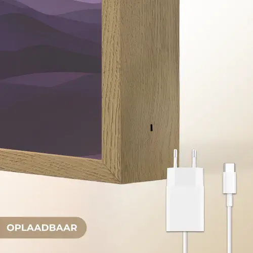 Heuvels - Paars - Mist - Zon Light Box met batterij (Wandlamp) middel -USP_websiteoplaadbaarNL