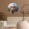 Schotse hooglander - Koe - Dieren - Berg - Natuur Wandcirkel behangsticker klein -sfeer1