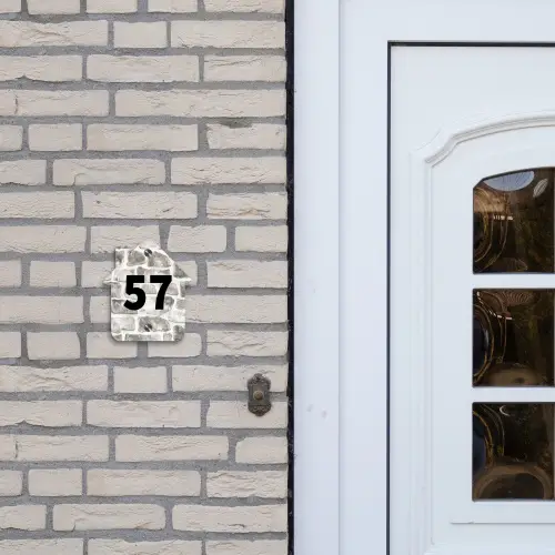 Natuurstenen - Traditioneel Naambord Huisje klein -sfeer1