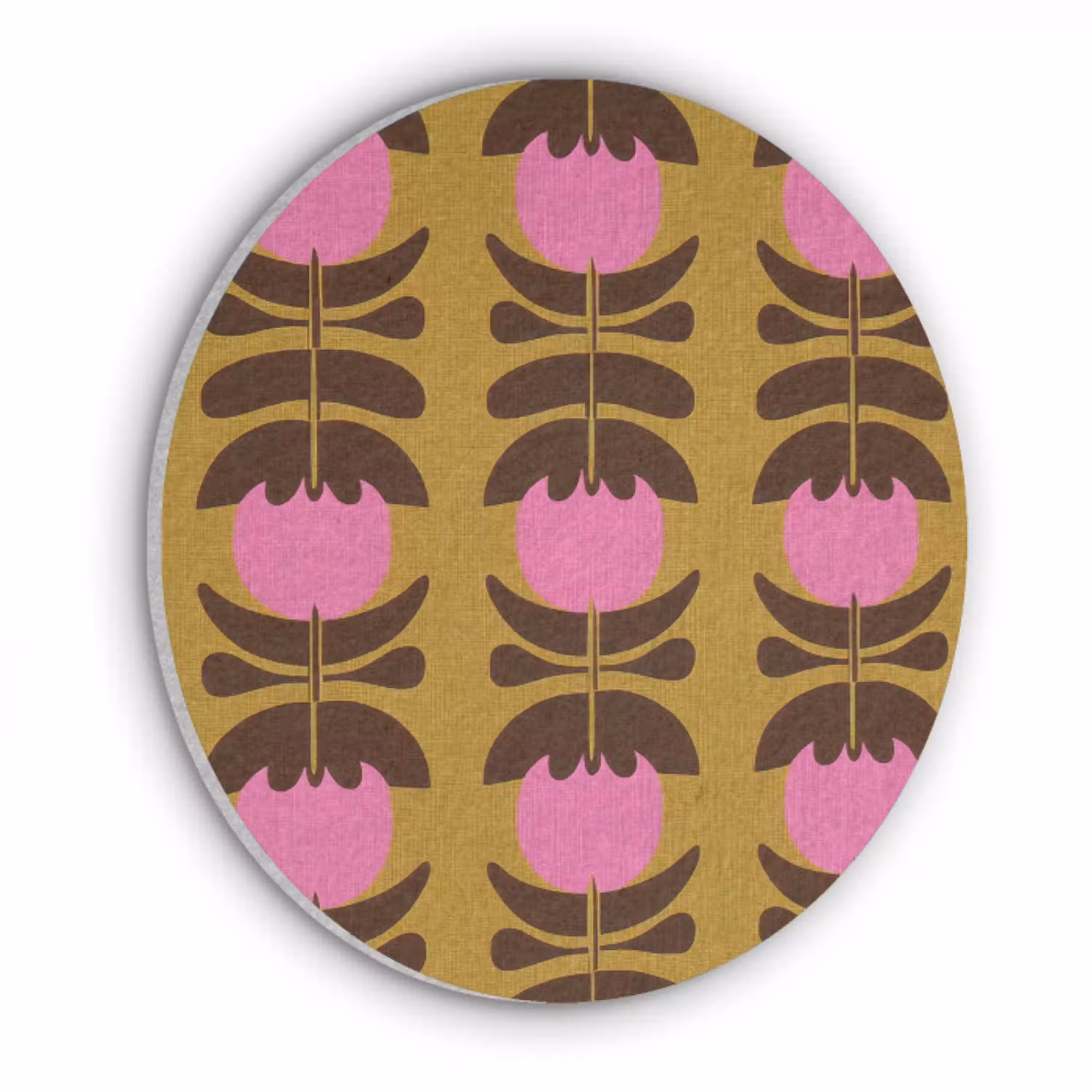 Abstract - Bloemen - Roze Akoestische PET Vilt - Rond klein 838 -3d