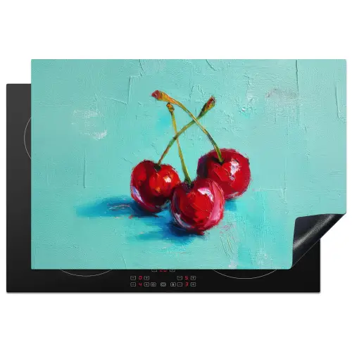 Kersen - Rood - Drie - Geverfd Inductie beschermer vinyl 3mm klein -3d
