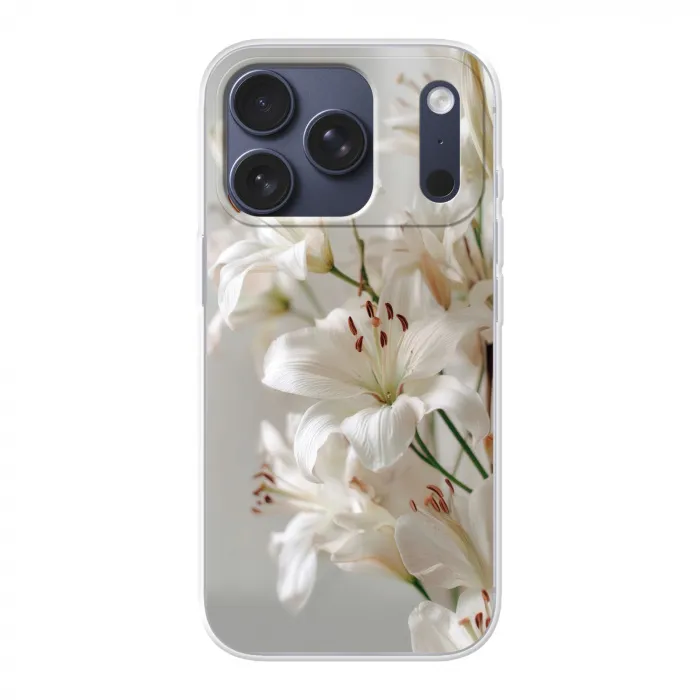 Lelies - Boekte - Wit - Meeldraden Telefoonhoesje iPhone 17 Pro klein -3d