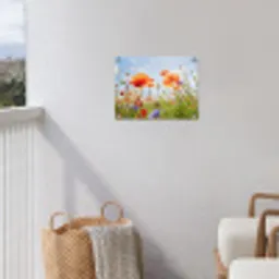 Klaprozen en korenbloemen in zomers licht tuinposter los doek klein -sfeer8