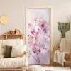 Bloemen - Lila - Watercolor - Kunst deurposter klein -sfeer2