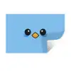 Vogel - Blauw - Eenvoudig Muursticker klein -3d