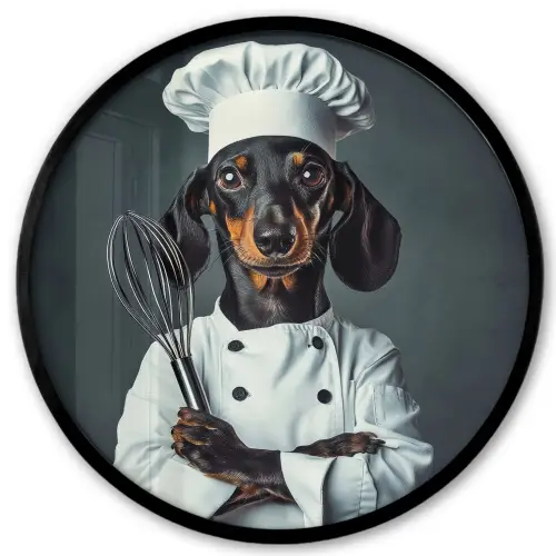 Hond - Garde - Kok Fotolijst rond zonder passe partout klein -3d