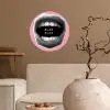 Mond - BLAH BLAH - Roze Wandcirkel behangsticker klein -sfeer1