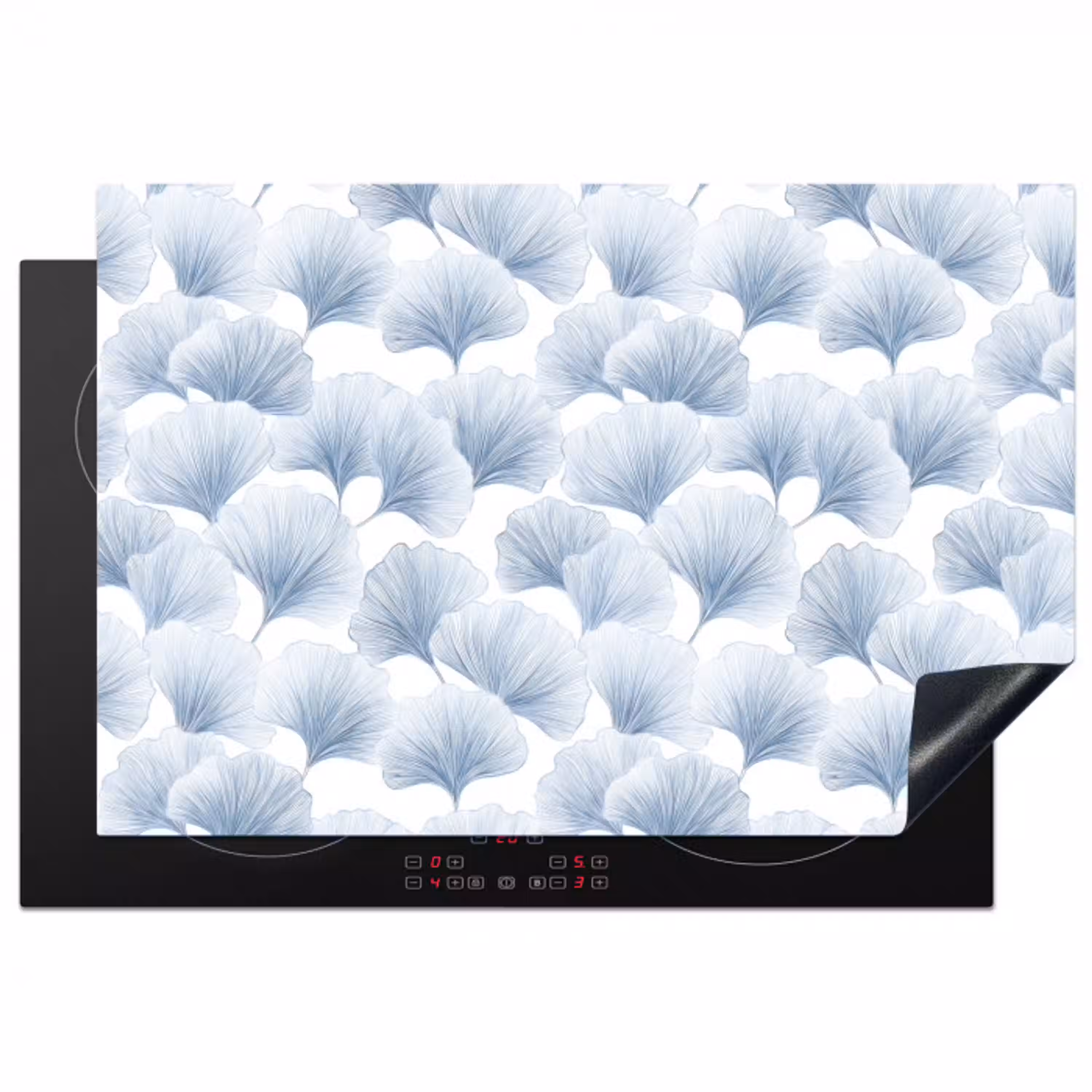 Waaier - Modern - Blauw Inductie beschermer vinyl 3mm klein 276 -3d