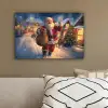 Kerstman - Dorp - Hert - Donker canvas 2cm klein -sfeer3