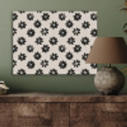 Grafisch - Madeliefjes - Zwart - Beige PET vilt klein 837 -sfeer2