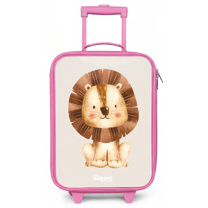 Leeuw illustratie met beige achtergrond Kinderkoffer - Roze klein -zz3dotto