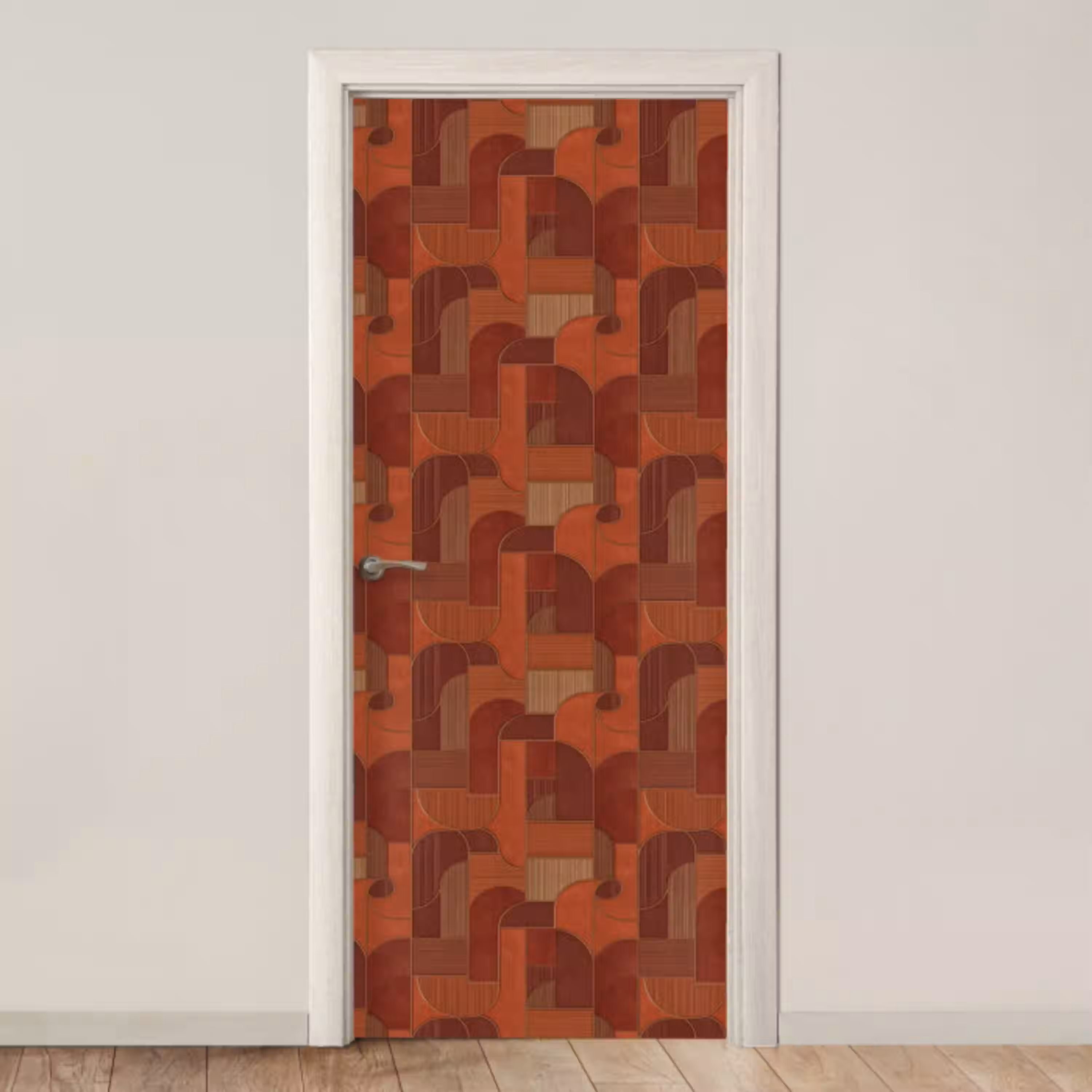 Geometrisch - Abstract - Textuur - Bruin deurposter klein 289 -3d_beige