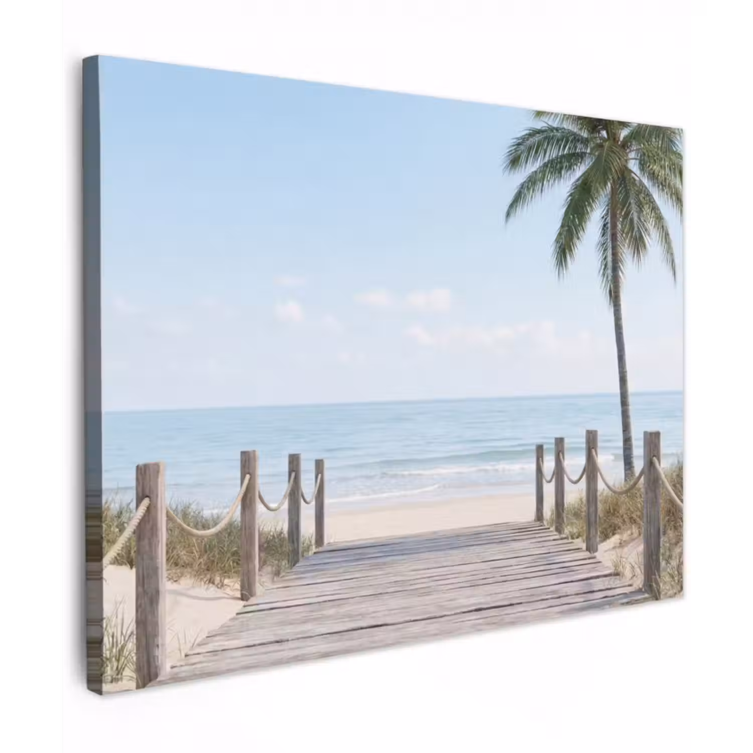 Leinwandbild - Palmen - Weg - Horizont