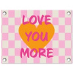 Valentijn - Love - Roze - Oranje tuinposter los doek klein -3d