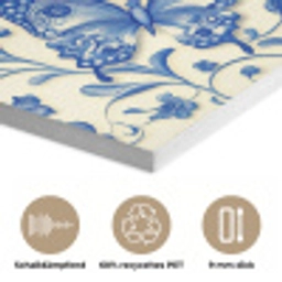 Vlinders - Bloemen - Blauw - Botanisch PET vilt klein 837 -closeup_DE