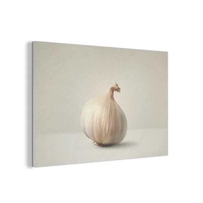 Akoestisch schilderij - Knoflook - Natuurlijk - Beige