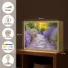Bloemen - Pad - lavendel - Tuin Light Box met batterij (Wandlamp) middel -USP_websiteoverzichtNL