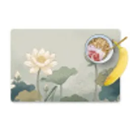 Lotus - Bloemen - Groen Placemat vinyl groot -zzzproduct_Kitchenyeah-website